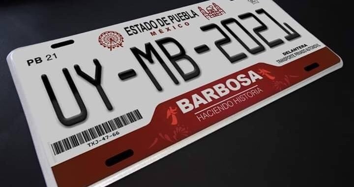 Aparecerá el nombre de Barbosa en la nuevas placas de vehículos en Puebla