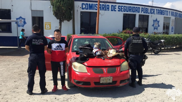 Detiene Policía Estatal a presunto asaltante de comercios en Texmelucan