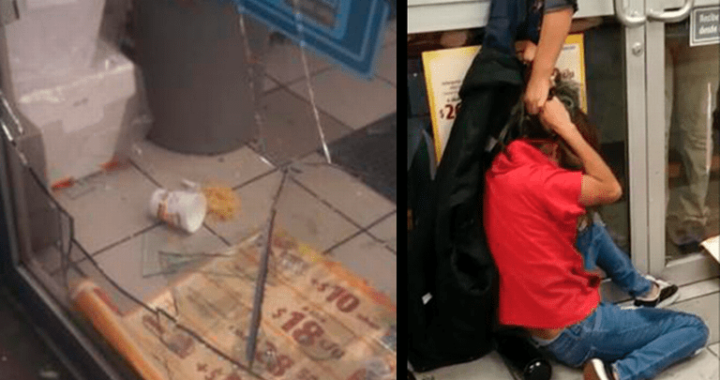 Ebrios golpean a vendedora de un OXXO y vandalizan la tienda en los héroes