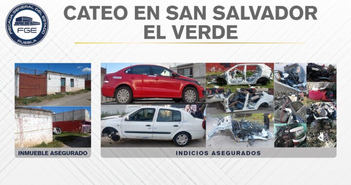 FGE aseguró unidades y autopartes en San Salvador el Verde