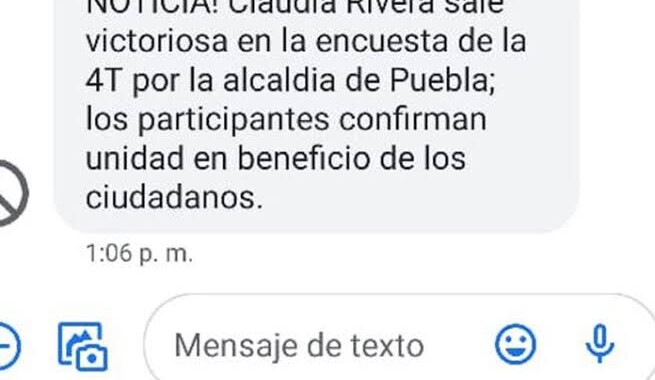 Acusan a Claudia Rivera de difundir mensaje de victoria en proceso interno de Morena