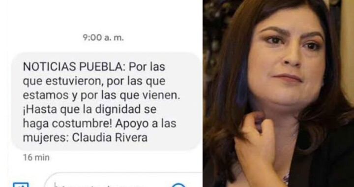 Aparecen nuevamente mensajes de texto promoviendo a Claudia Rivera