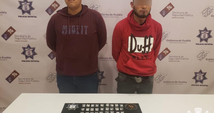 Policía Estatal captura a dos presuntos narcomenudistas
