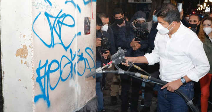 Arranca alcalde Eduardo Rivera limpieza integral del CH y eliminación de grafiti