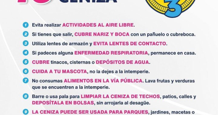 Ayuntamiento de Puebla mantiene protocolos de prevención ante caída de ceniza