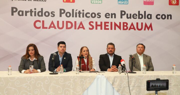 Partidos en Puebla forman alianza en apoyo a Claudia Sheinbaum