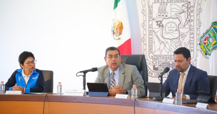 Llama Sergio Salomón a reforzar seguridad en la zona metropolitana de Puebla