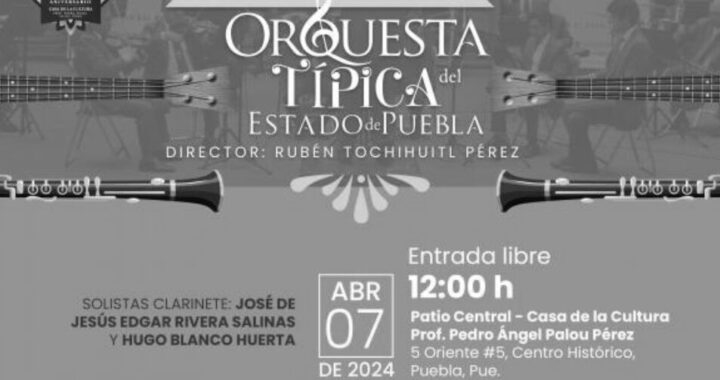 Prepara  Orquesta Típica del Estado de Puebla conciertos dominicales