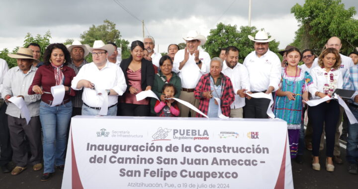 Lidera Sergio Salomón inauguración de construcción del Camino San Juan Amecac- Atzitzihuacán