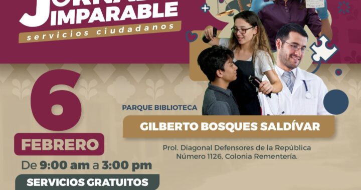 Arribará la Jornada Imparable al Parque Biblioteca “Gilberto Bosques Saldívar”